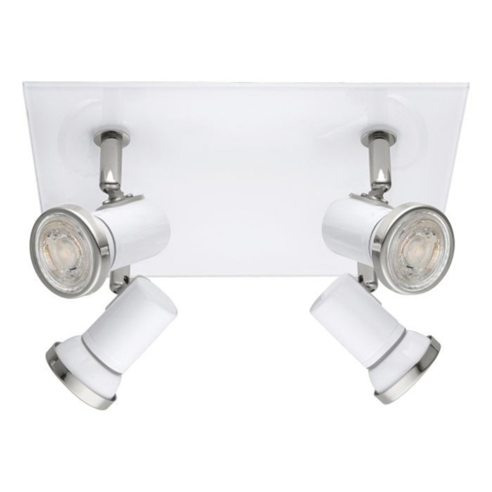 Eglo tamara plafoniera quadrata da bagno con faretti gu10 3000k ip44