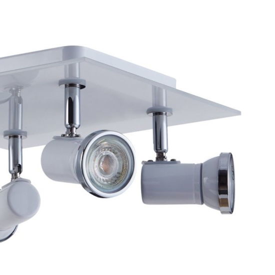 Eglo tamara plafoniera quadrata da bagno con faretti gu10 3000k ip44