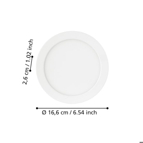 Eglo fueva 5 faretto da incasso bianco tondo led 3000k ip44
