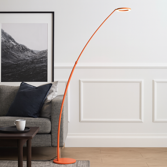 Gea luce gpi piantana design moderno arancione led 3000k dimmerabile