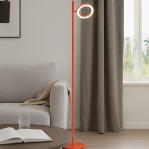 Gea luce lampada da terra gpi arancione diffossore cerchio led 3000k dimmerabile