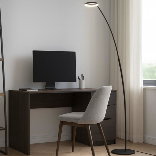 Gea luce gpin lampade moderne da terra led 3000k dimmerabile nera orientabile