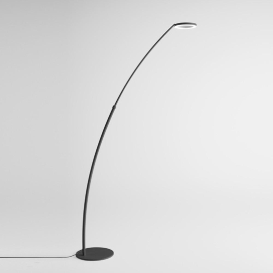 Gea luce gpin lampade moderne da terra led 3000k dimmerabile nera orientabile