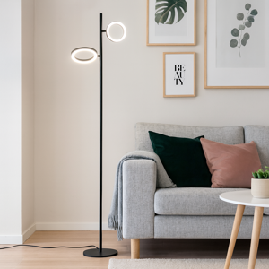 Gea luce gpi lampada piantana da terra deign moderna nero led orientabile 3000k