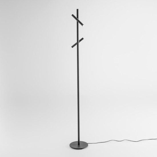 Lampada da terra gea luce gpi metallo nero led 3000k dimmerabile