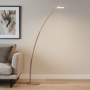 Gpi gea luce lamada da terra orientabile metallo tortora led 3000k dimmerabile