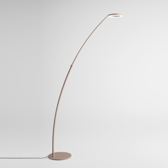 Gpi gea luce lamada da terra orientabile metallo tortora led 3000k dimmerabile