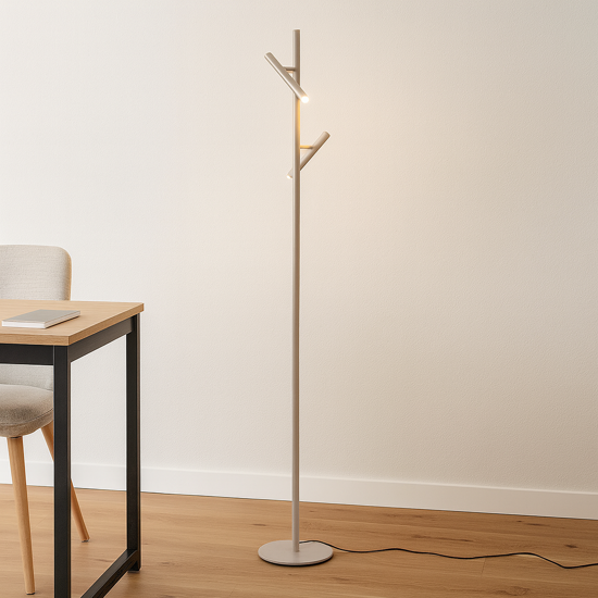 Gpit40 gea luce lampada da terra tortora led 3000k orientabili e dimmerabili