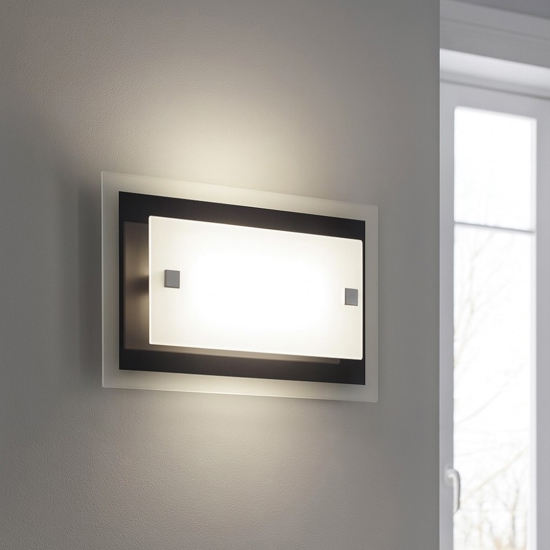 Applique da parete nero top light tray moderna