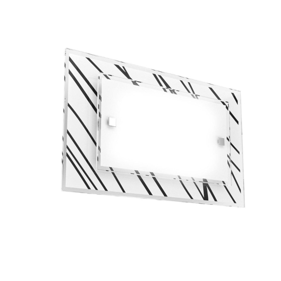 Top light scraps applique moderna vetro bianco nero