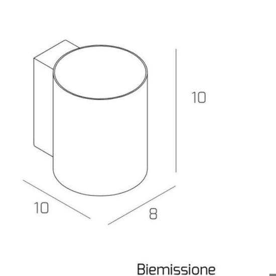 Applique cilindro top light sabbia moderna