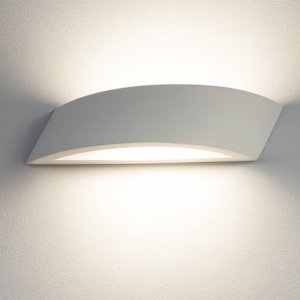 Isyluce applique in gesso bianco curvo