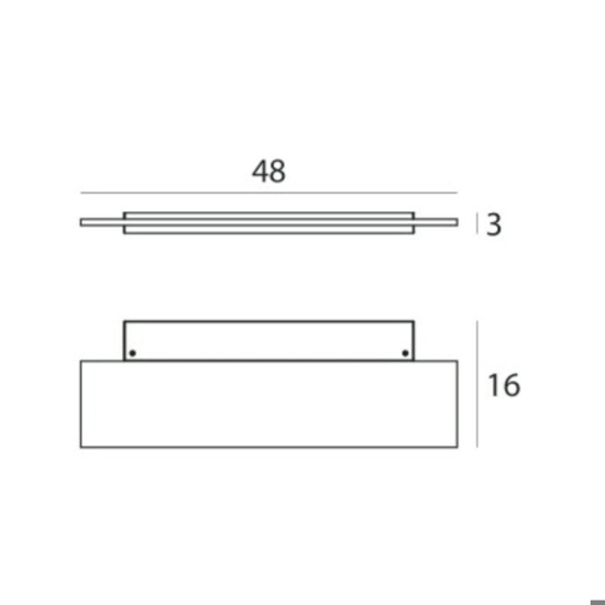 Applique led 27w linea light dublight w moderna bianca