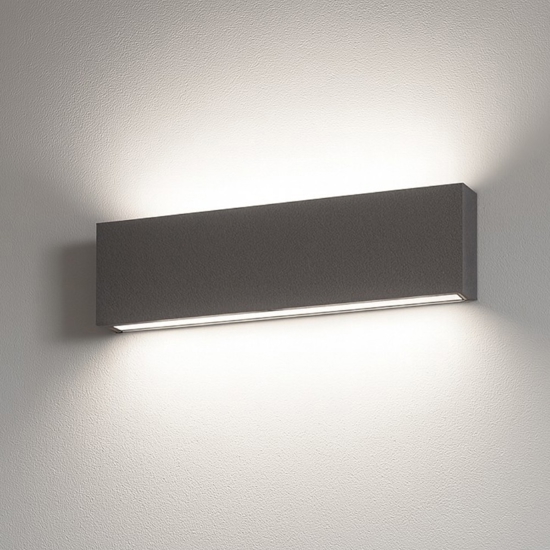 Linea light box w2 applique led 19w 4000k cemento bi emissione