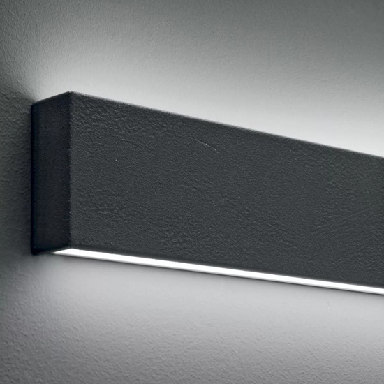 Linea light box w2 applique led 19w 4000k cemento bi emissione