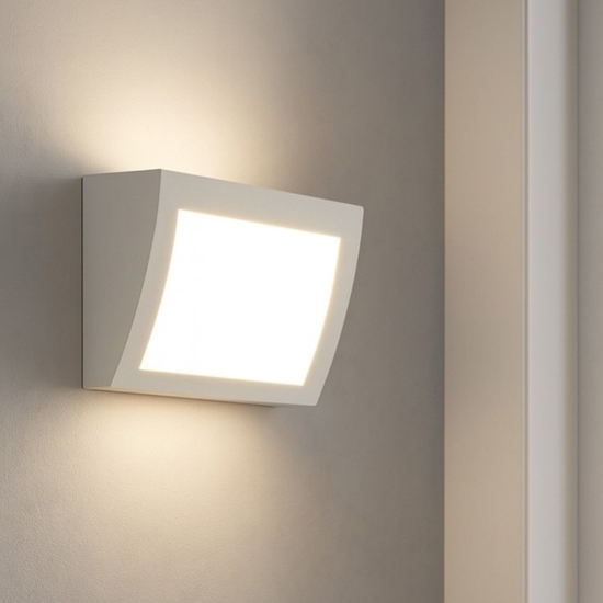 Isyluce applique di gesso led 18w 3000k bianca moderna