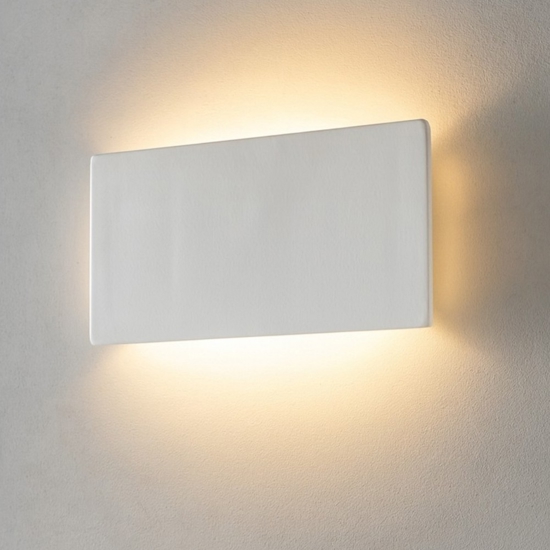 Applique led 24w 2700k gesso cristaly bianco rettangolare