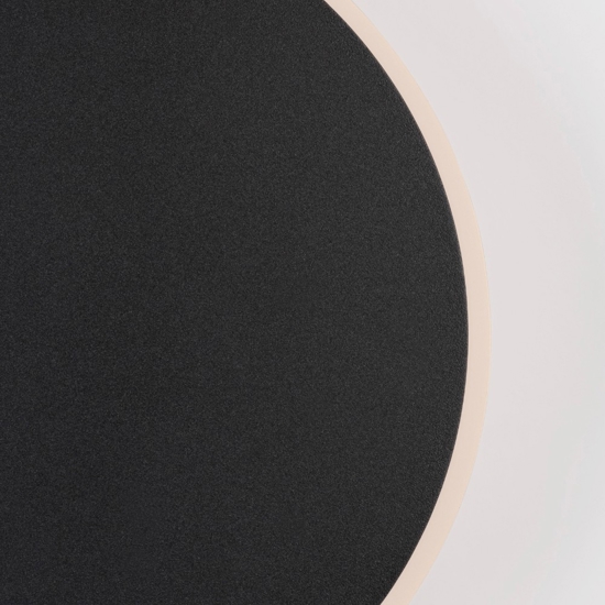 Applique 20cm led 20w disco nero 3000k cerchio moderna rotonda