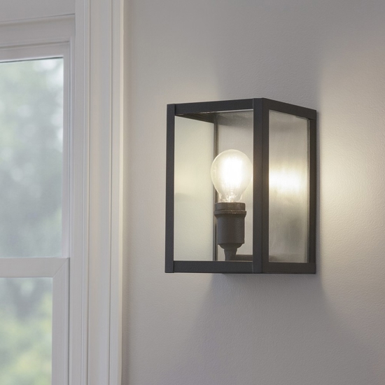 Igor ap1 applique lanterna rettangolare vetro trasparente ideal lux