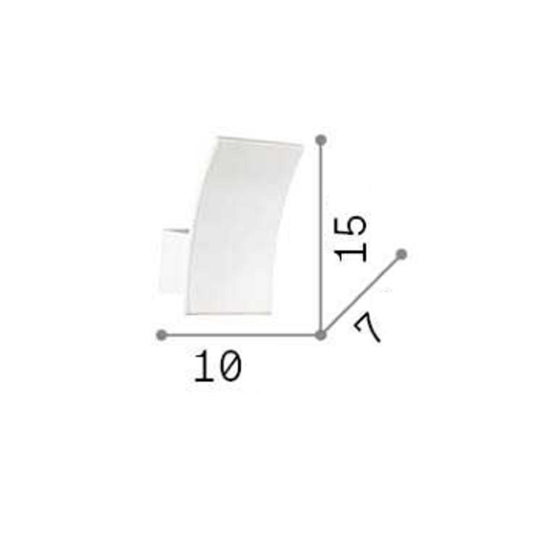 Fix ap ideal lux applique bianca curva led 5,5w 3000k
