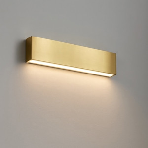 Applique ottone box w1 mono emissione led 14w 2700k linea light