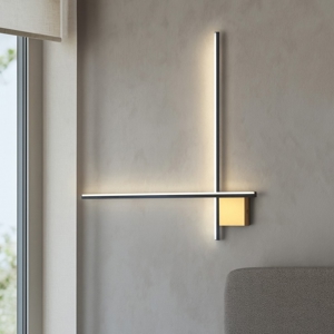 Applique bacchette oro nero 80cm moderna led 20w 3000k