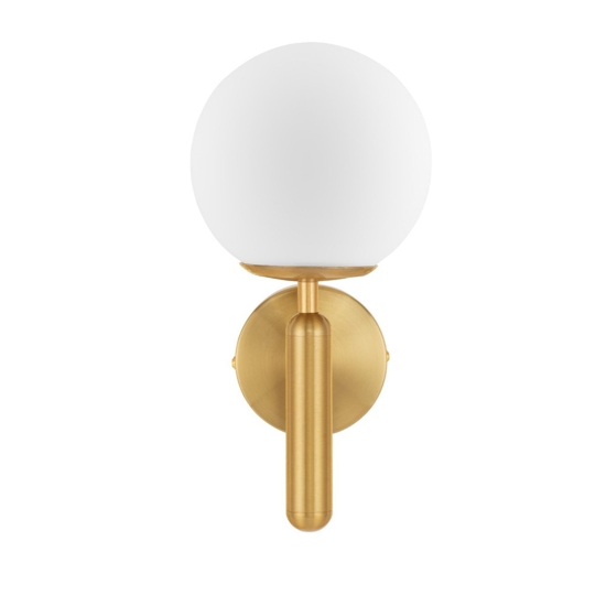 Applique oro stile sfera vetro bianco