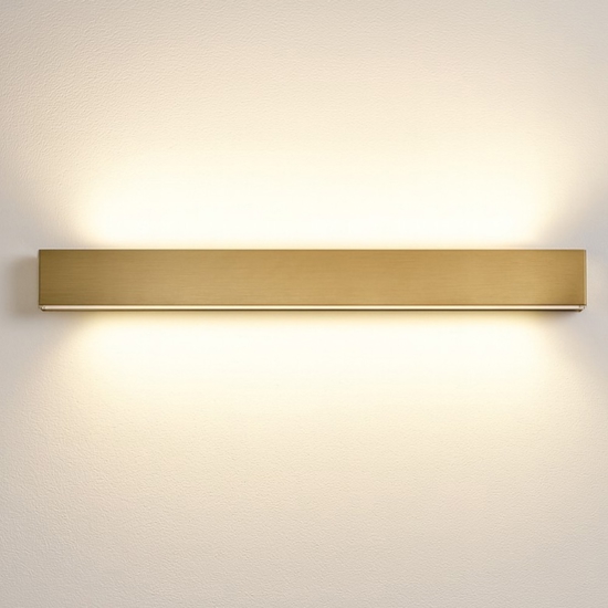 Applique led 41w 3000k bi emissione box w2 ottone linea light