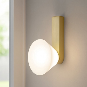 Applique led 6w 3000k oro vetro bianco dimmerabile vivida madame