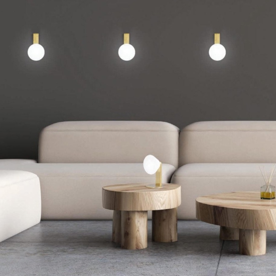 Applique led 6w 3000k oro vetro bianco dimmerabile vivida madame