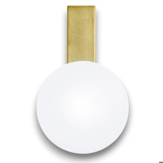 Applique led 6w 3000k oro vetro bianco dimmerabile vivida madame