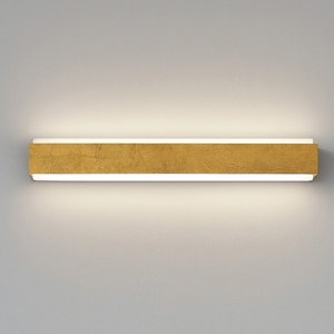 Top light applique moderna bios foglia oro rettangolare