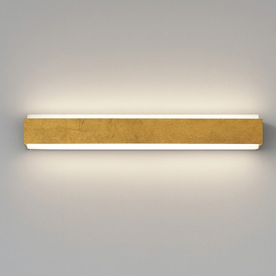 Top light applique moderna bios foglia oro rettangolare