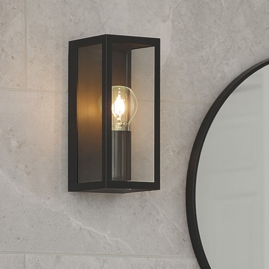 Eglo amezola applique da bagno moderno nero rettangolare ip44