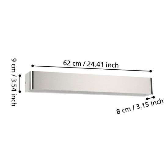 Eglo sania 5 applique da bagno rettangolare per specchio led 3000k ip44