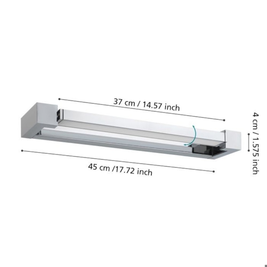 Eglo gemiliana applique da bagno per specchio led 4000k ip44