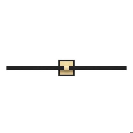 Eglo peguera applique da bagno ip44 colore nero oro per specchio led 3000k