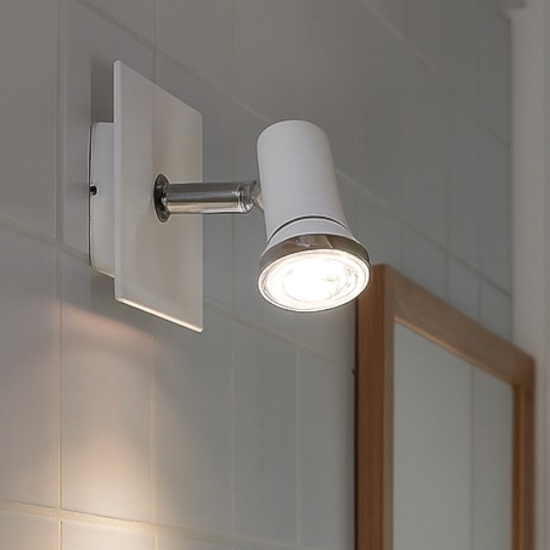 Eglo tamara applique da bagno orientabile bianco cromo