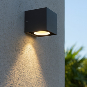 Applique da esterno cubo grafite led 6w 4000k moderna ip54