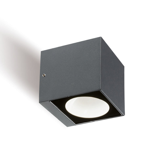 Applique da esterno cubo grafite led 6w 4000k moderna ip54