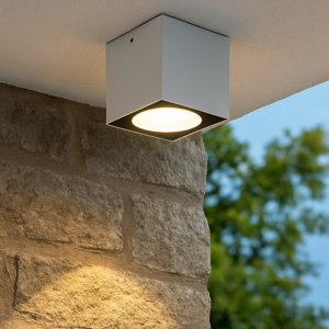 Plafoniera da esterno cubo bianco moderno led 6w 4000k