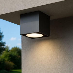 Faretto da esterno a soffitto cubo grafite led 6w 4000k ip65
