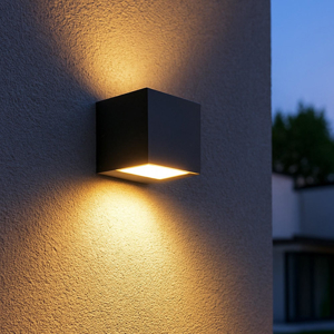 Applique da esterno cubo grafite biemissione luce led 12w 4000k ip65