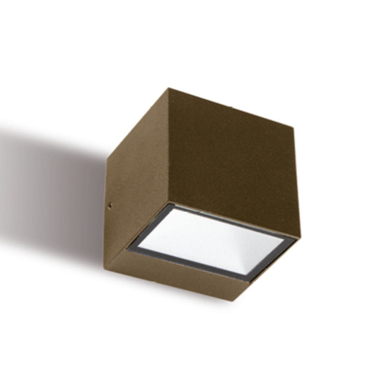 Applique cubo da esterno marrone moderno led 12w 4000k ip65