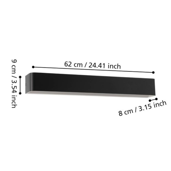 Eglo sania 5 applique da specchio per bagno minimal led 3000k ip44