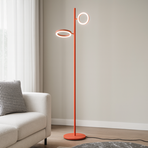 Gea luce gpi lampada da terra design moderno doppio led orientabile arancione