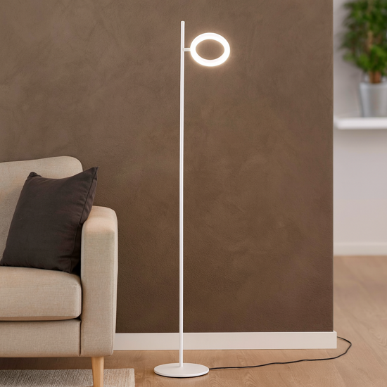 Piantana da terra gea luce gpi bianca led 3000k orietanbile dimmerabile