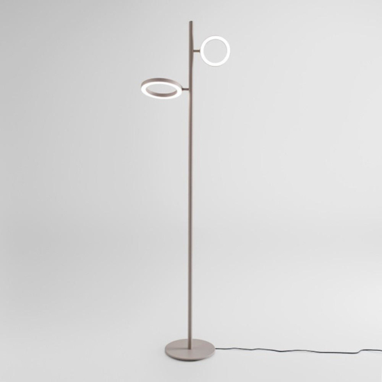 Gpi gea luce piantana da terra led doppio 3000k orientabile tortora