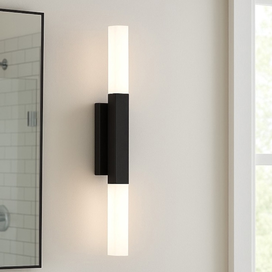 Eglo alcudia applique da bagno nero minimal led 3000k ip44