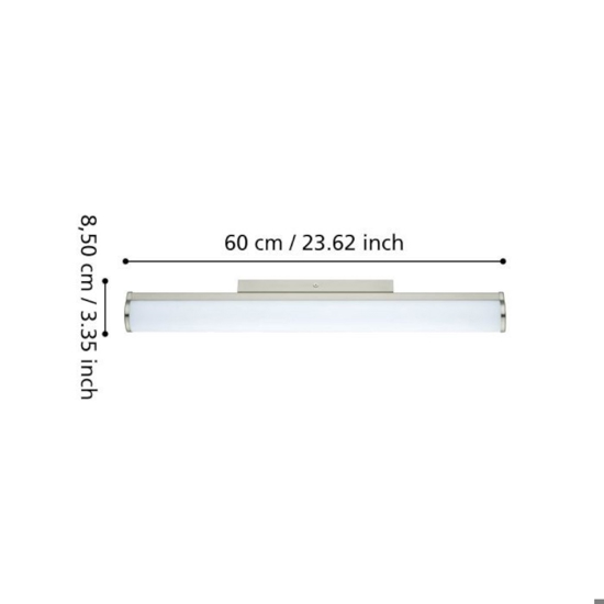 Eglo calnova applique da bagno in vetro per specchio led 4000k ip44